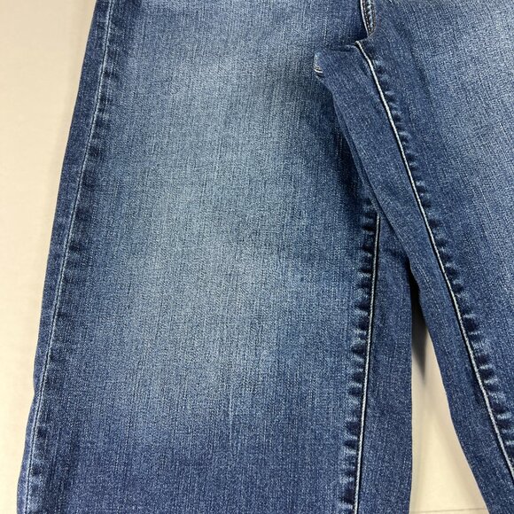 Uniqlo Jeans Womens Measured 27x21 High Rise Wide Leg Cropped Blue Denim Tag 25 - Picture 4 of 16